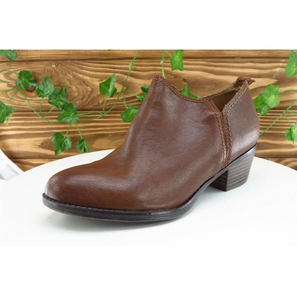 Naturalizer Boot‎ Sz 7.5 WW Low Cut Boots Brown Leather Women - Picture 1 of 7